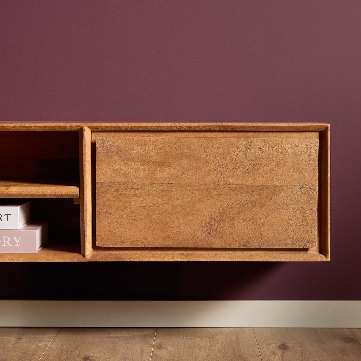 Zwevend TV-meubel Nivara - Naturel - 120 cm
