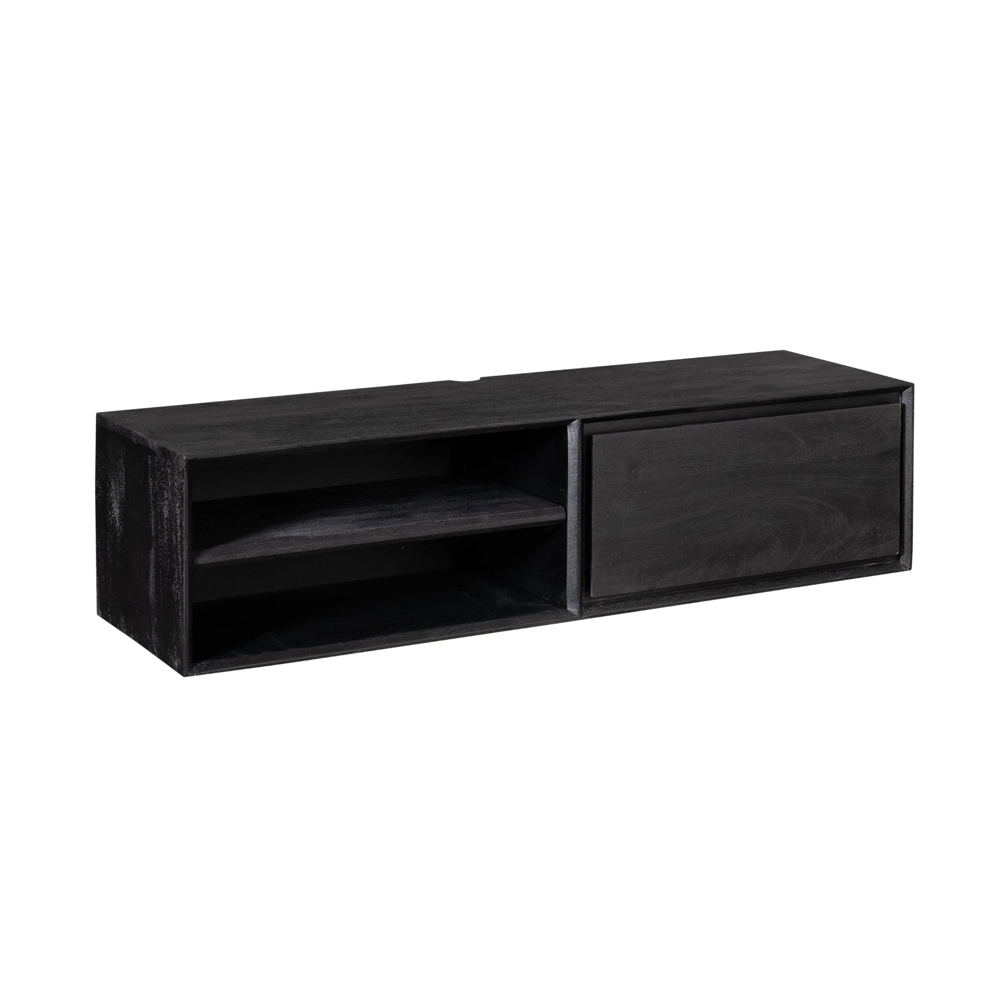 Zwevend TV-meubel Nivara - Zwart - 120 cm