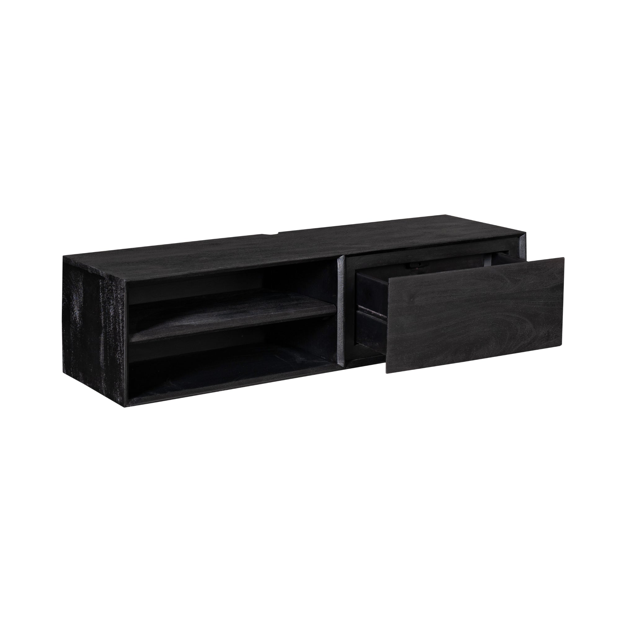 Zwevend TV-meubel Nivara - Zwart - 120 cm