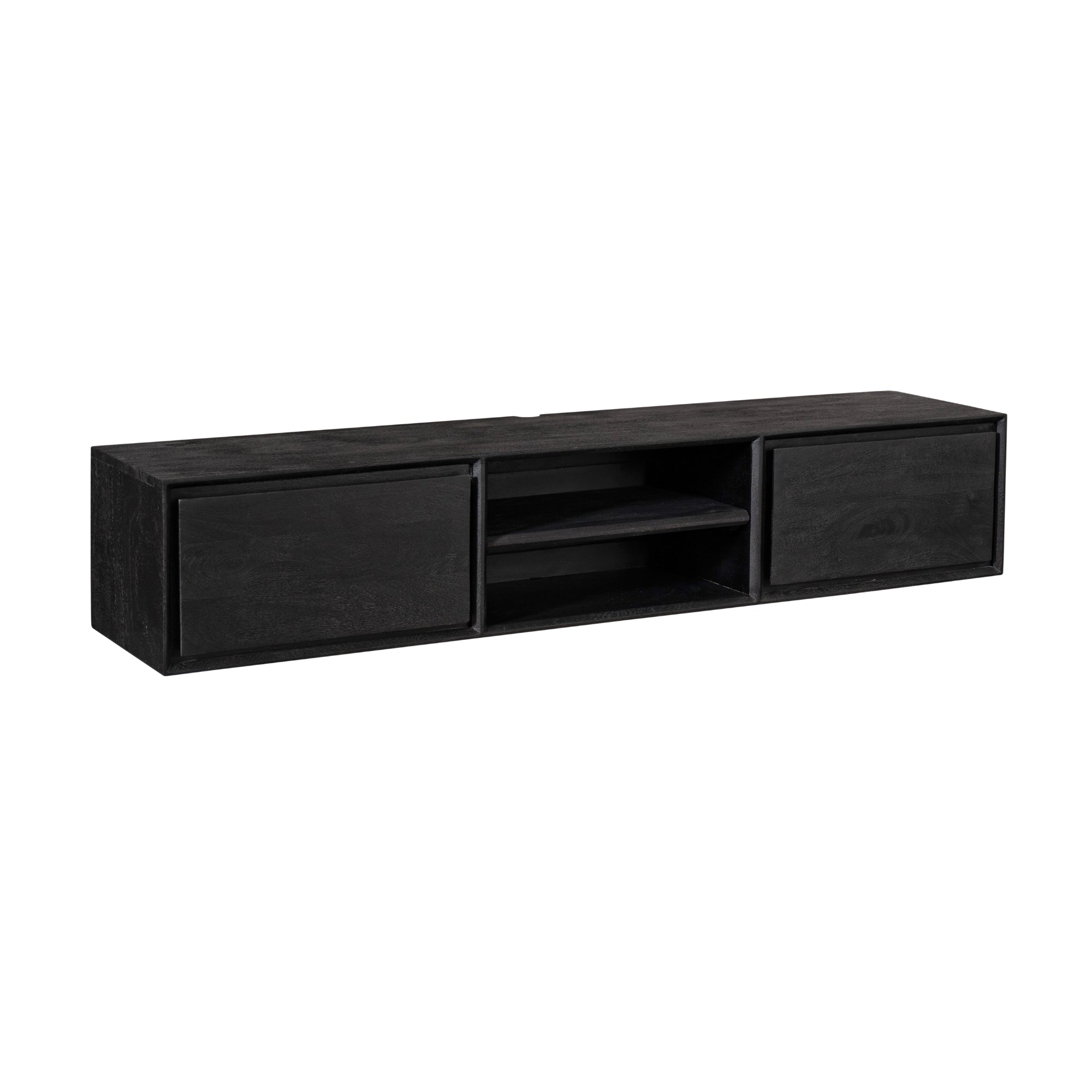 Zwevend TV-meubel Nivara - Zwart - 160 cm