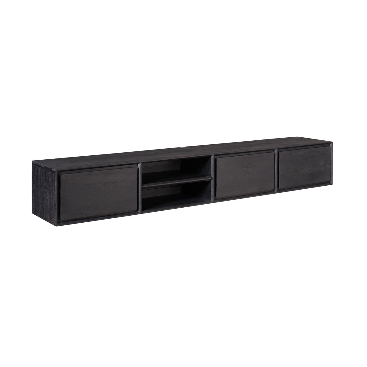 Zwevend TV-meubel Nivara - Zwart - 200 cm