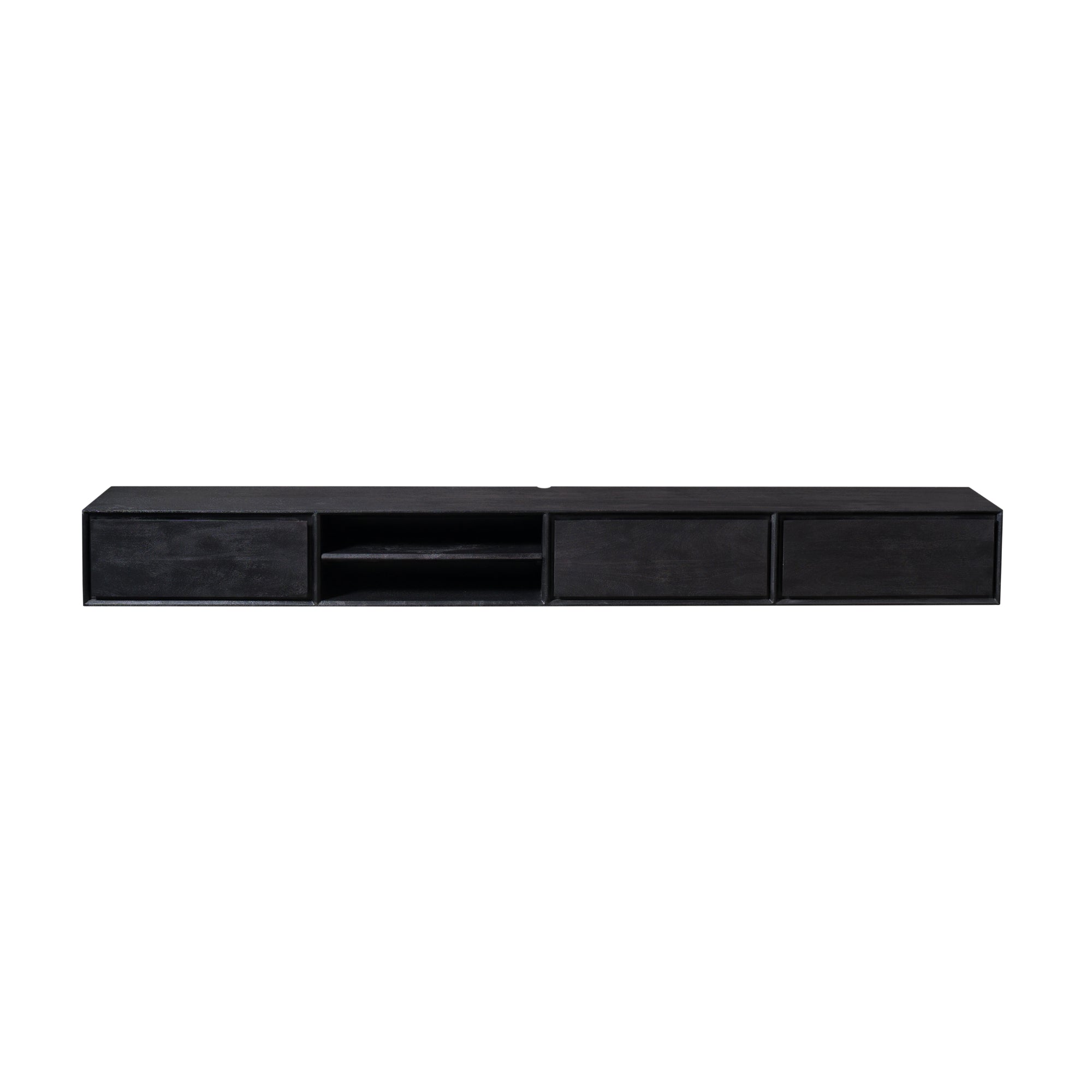 Zwevend TV-meubel Nivara - Zwart - 280 cm