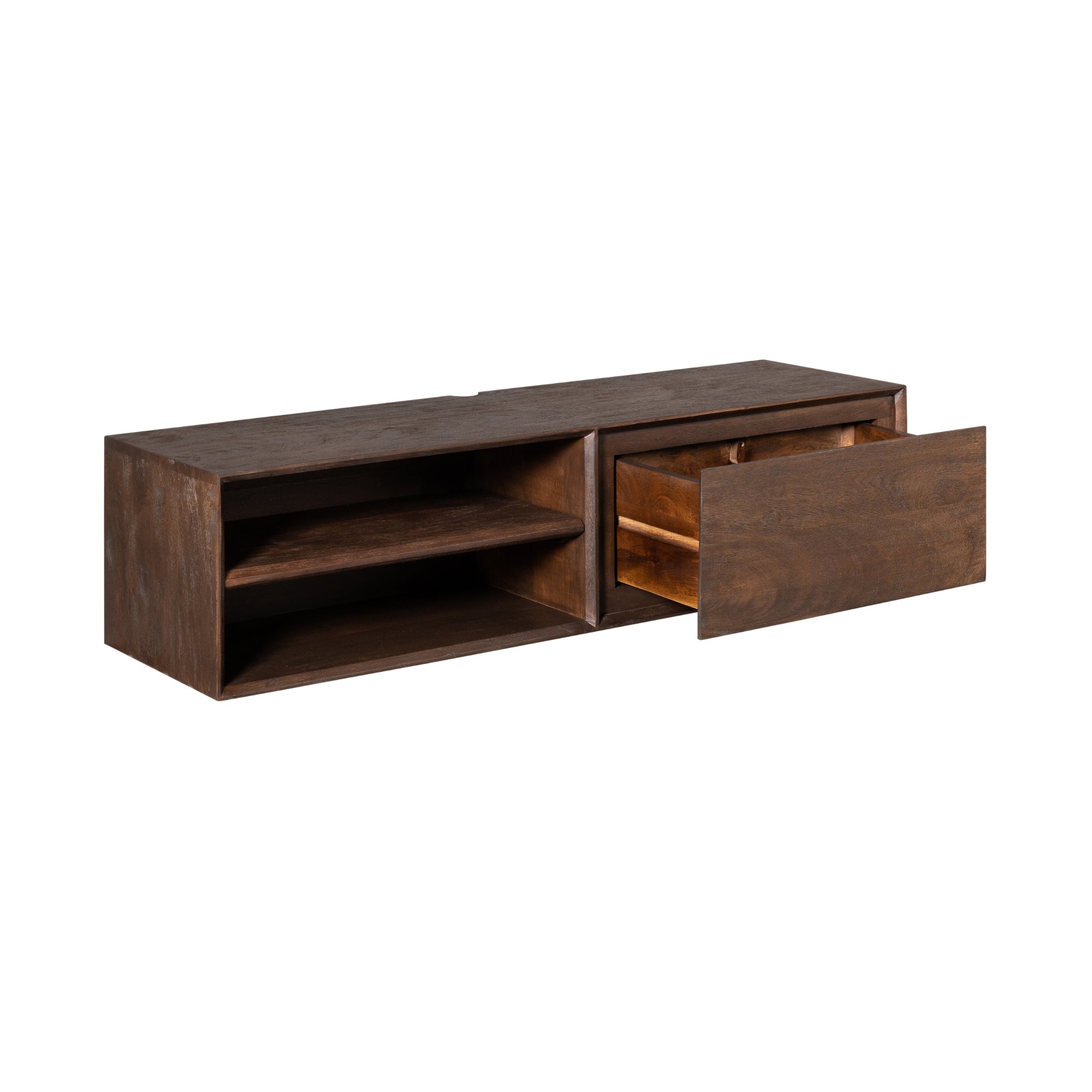 Zwevend TV-meubel Nivara - Bruin - 120 cm