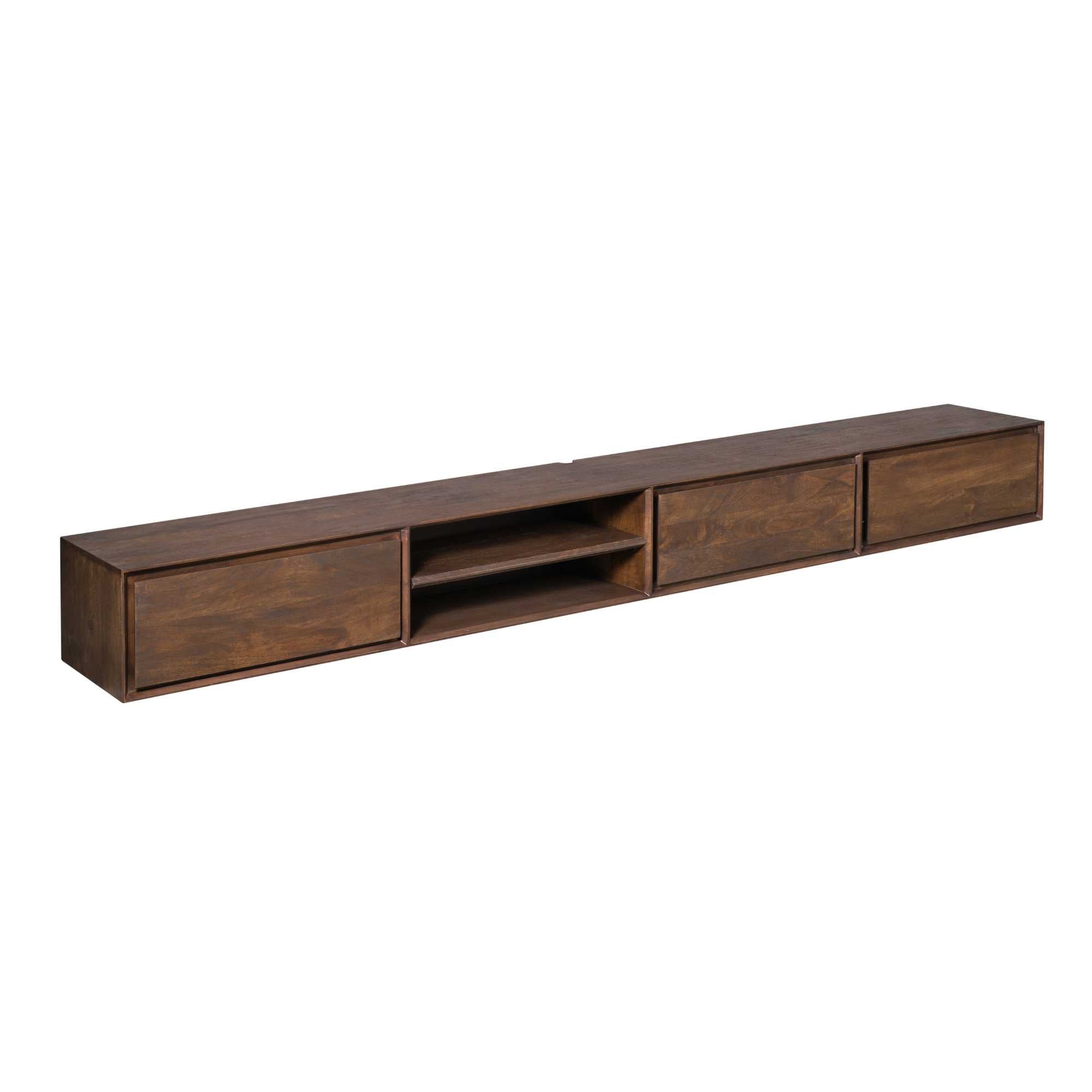 Zwevend TV-meubel Nivara - Bruin - 280 cm