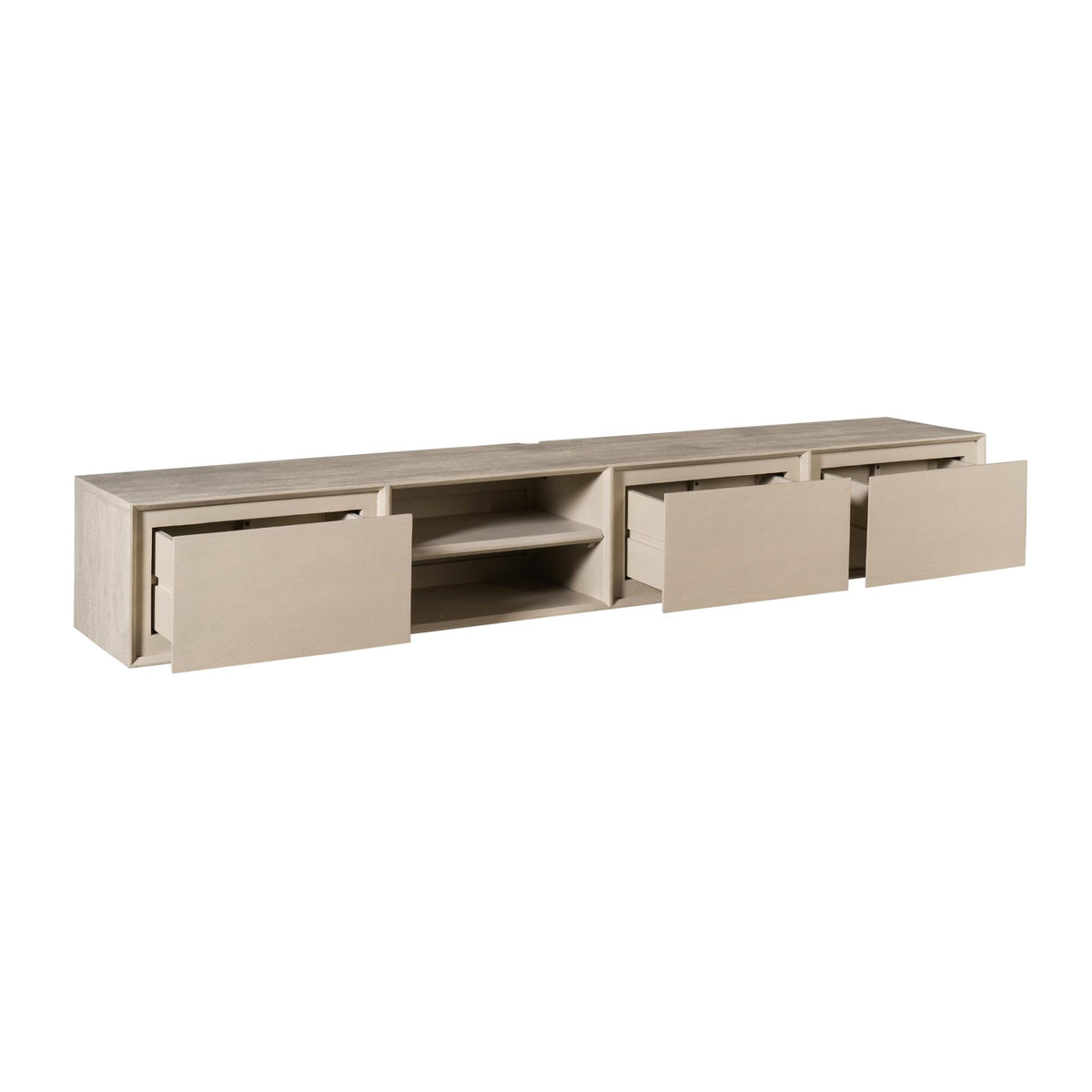 Zwevend TV-meubel Nivara - Beige - 200 cm