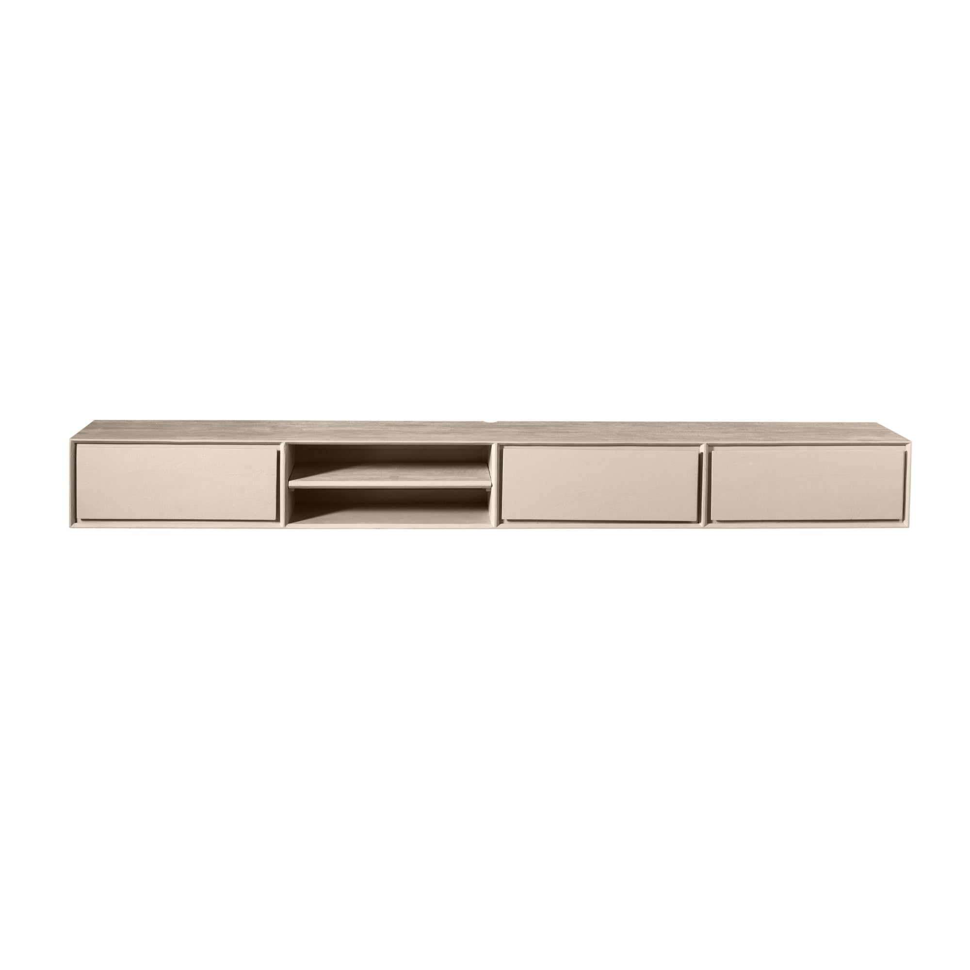 Zwevend TV-meubel Nivara - Beige - 280 cm