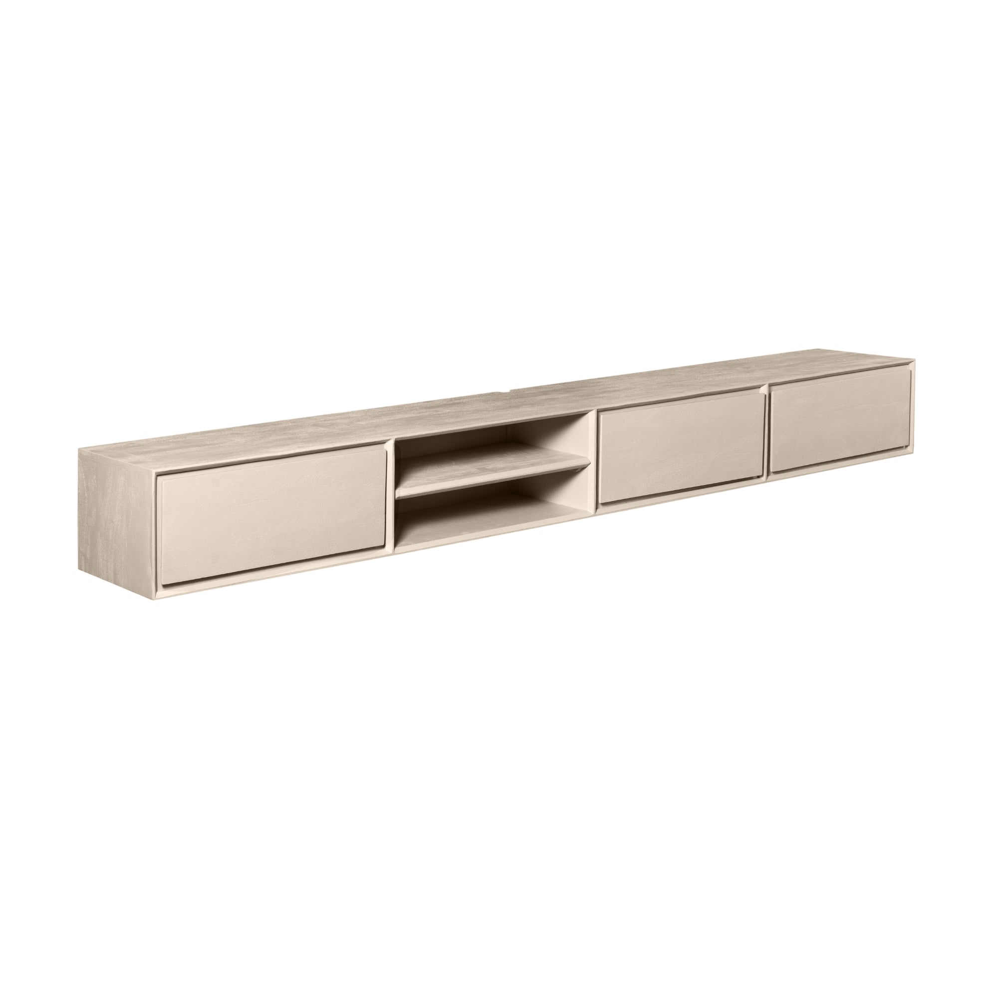 Zwevend TV-meubel Nivara - Beige - 280 cm