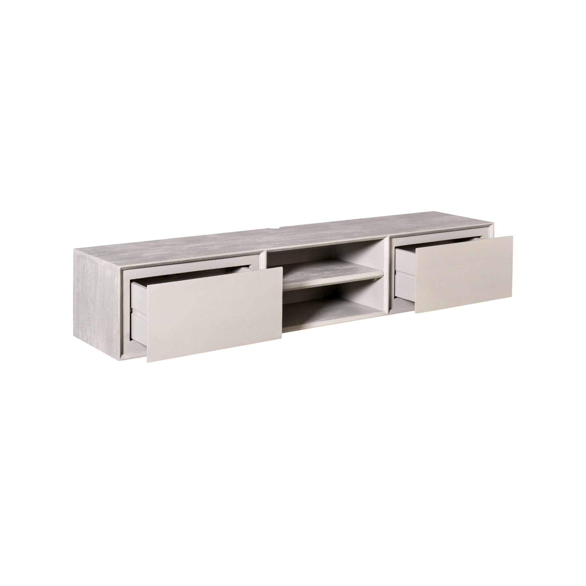 Zwevend TV-meubel Nivara - Stone - 160 cm