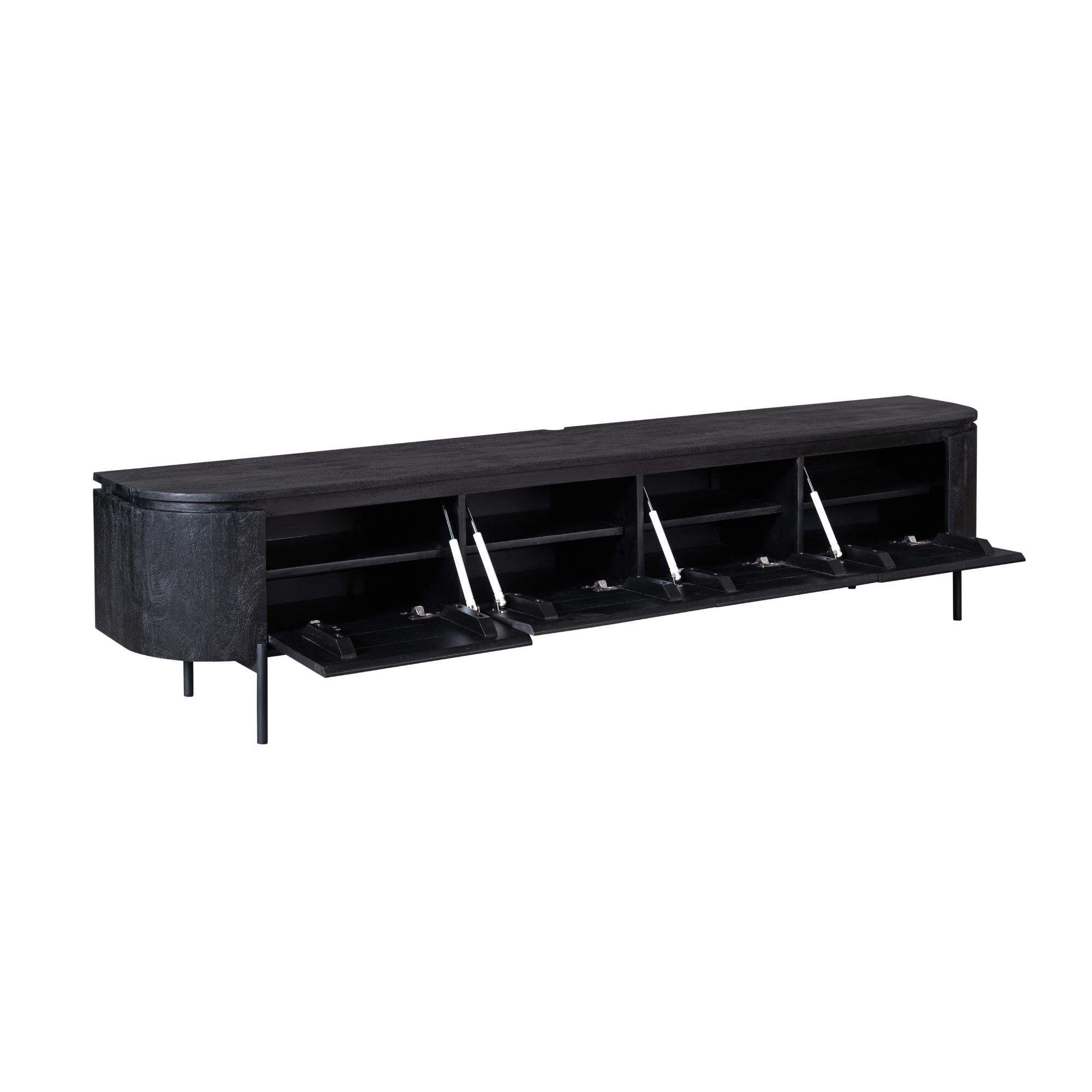 Zwevend TV-meubel Bloom - Zwart - 200 cm