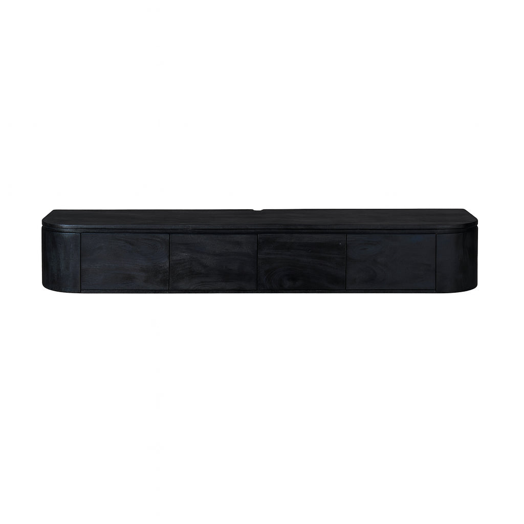 Zwevend TV-meubel Bloom - Zwart - 200 cm