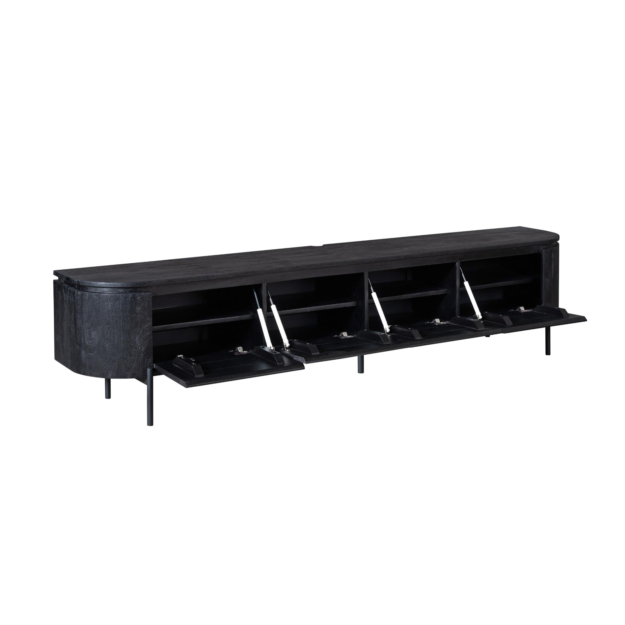 Zwevend TV-meubel Bloom - Zwart - 240 cm