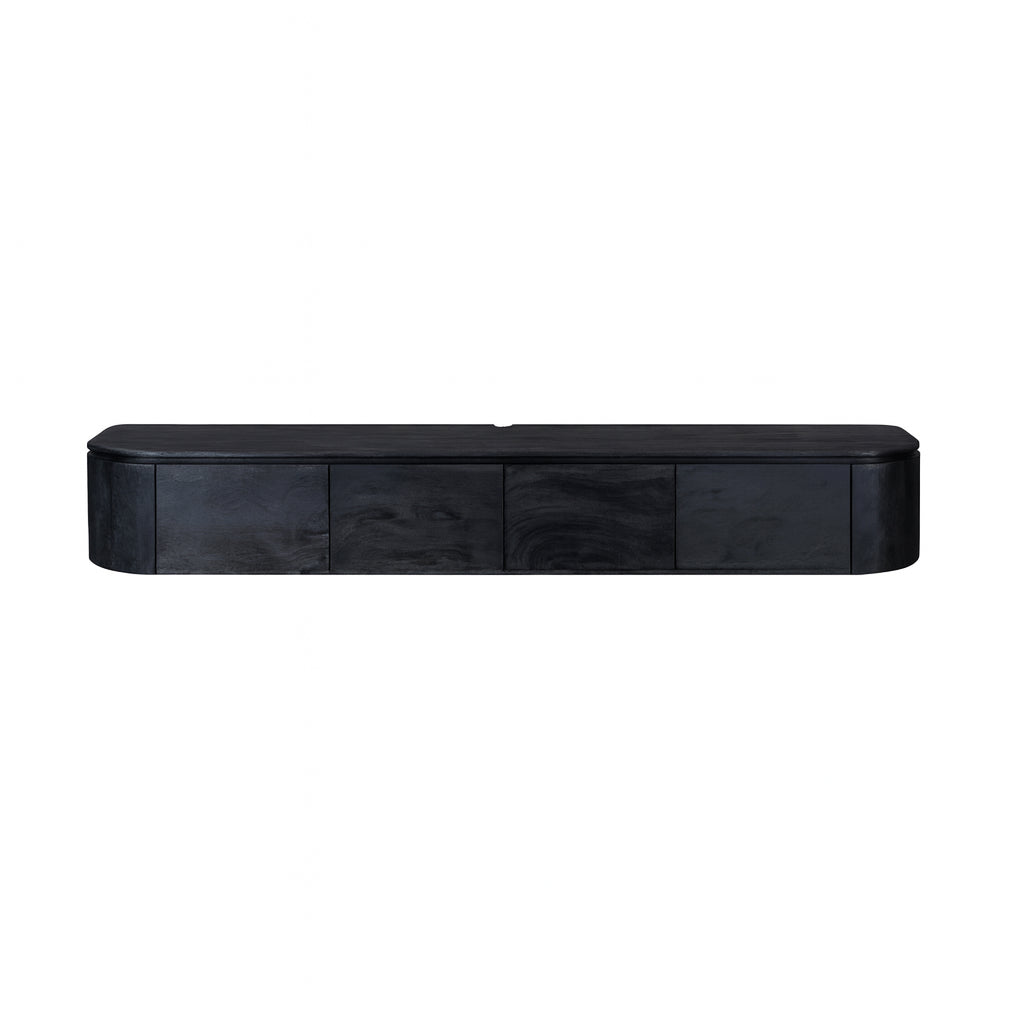 Zwevend TV-meubel Bloom - Zwart - 240 cm