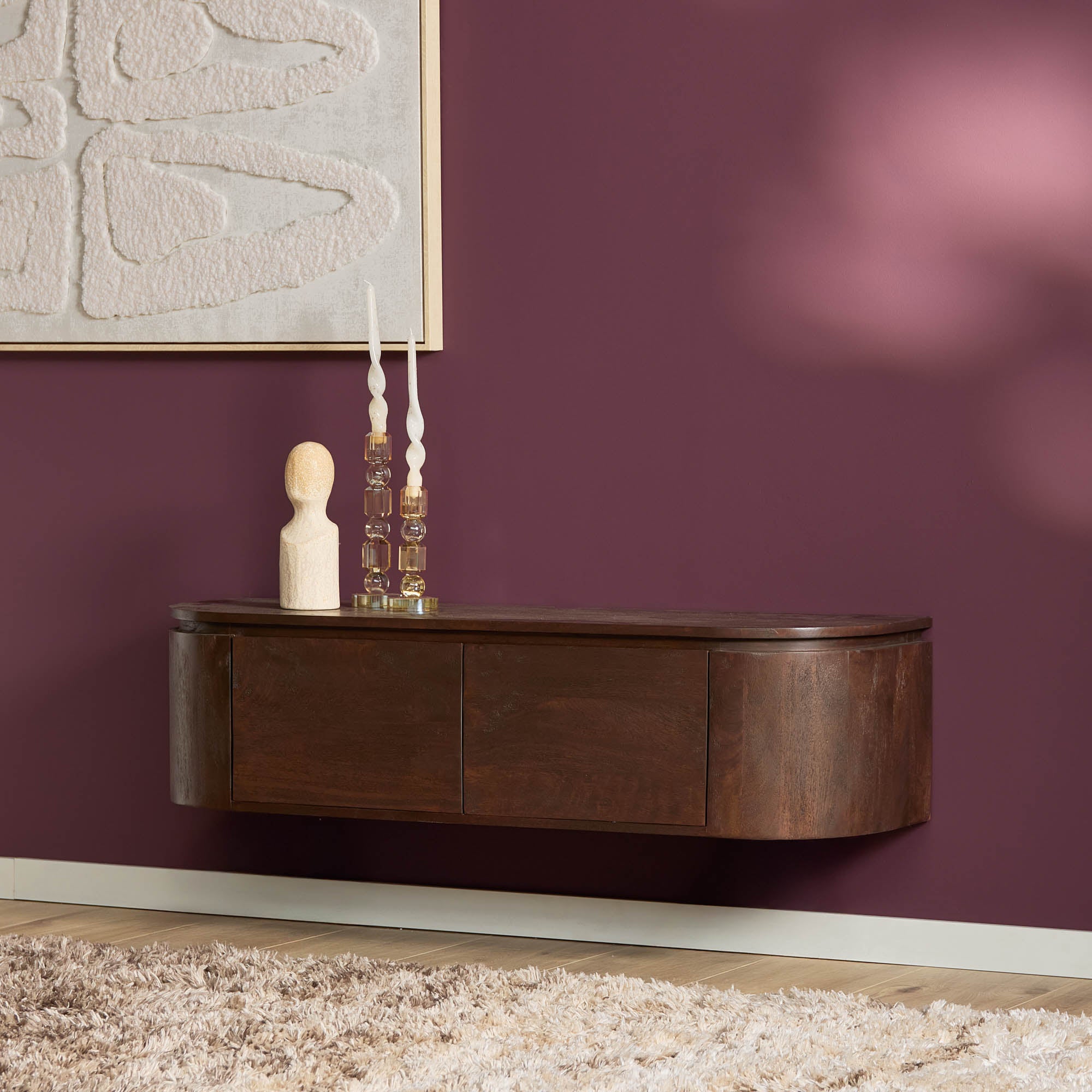 Zwevend TV-meubel Bloom - Bruin - 120 cm