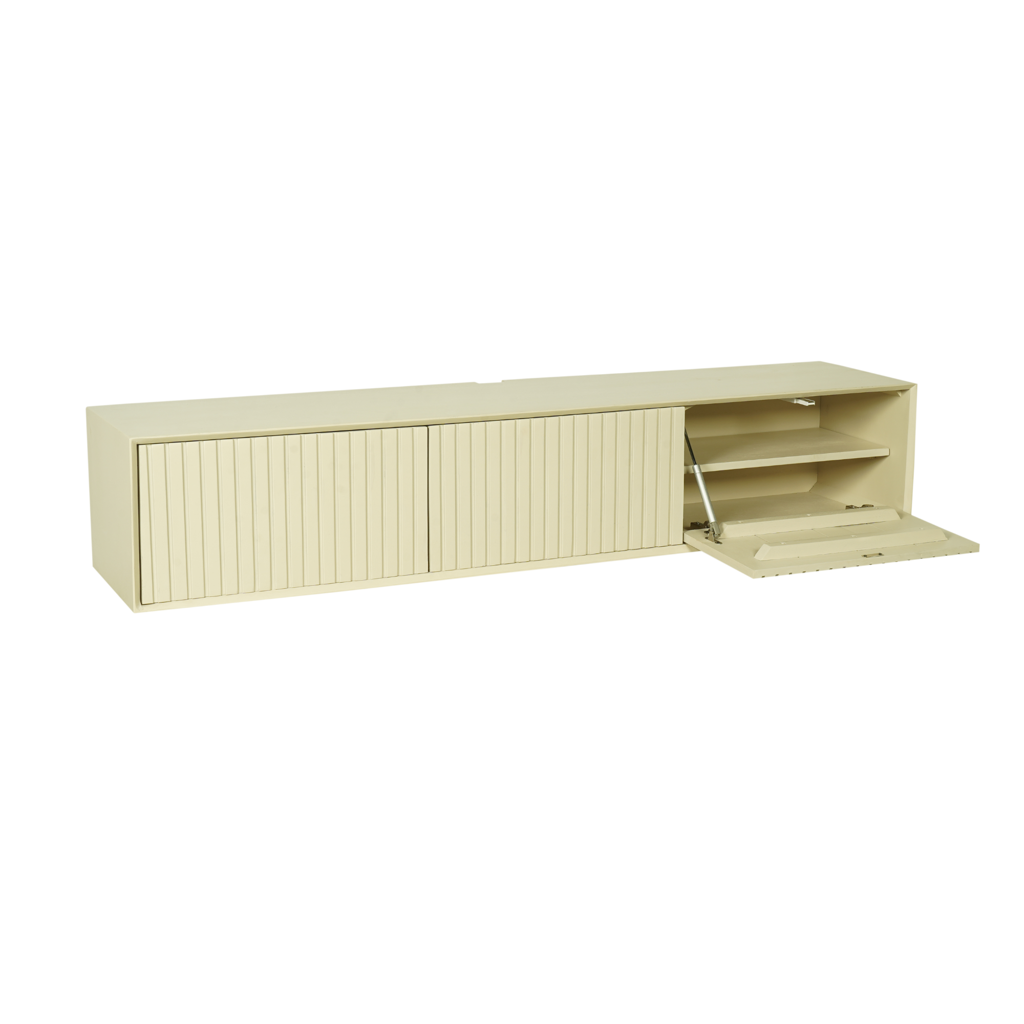 Zwevend TV-meubel Lunelle - Beige - 160 cm