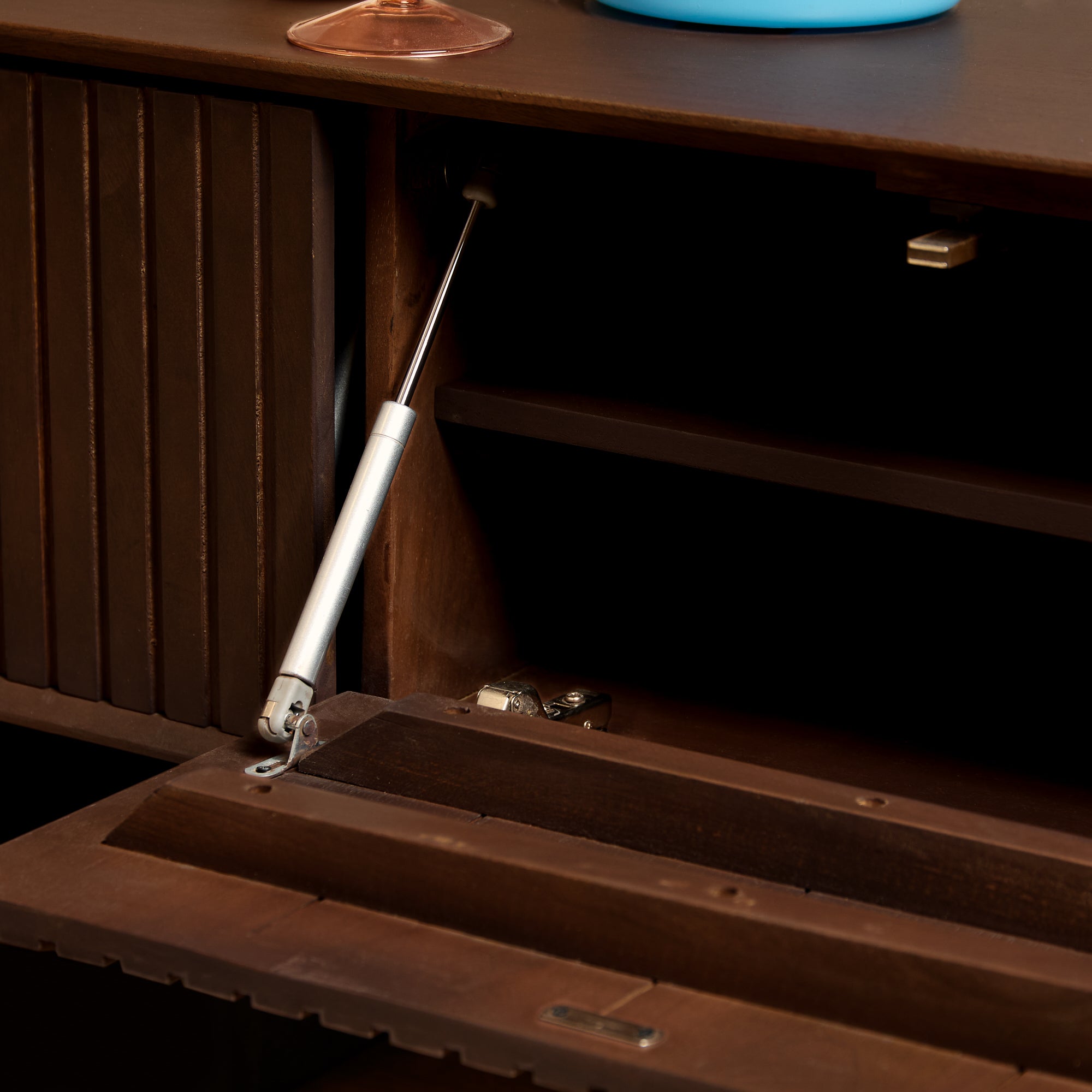 Zwevend TV-meubel Lunelle - Bruin - 160 cm