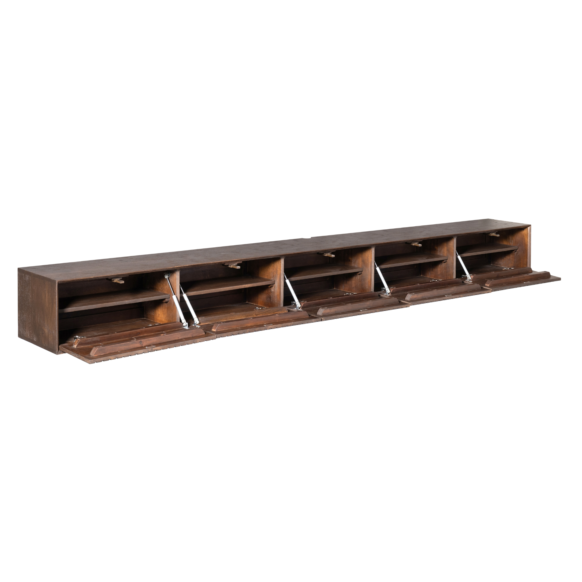 Zwevend TV-meubel Lunelle - Bruin - 280 cm