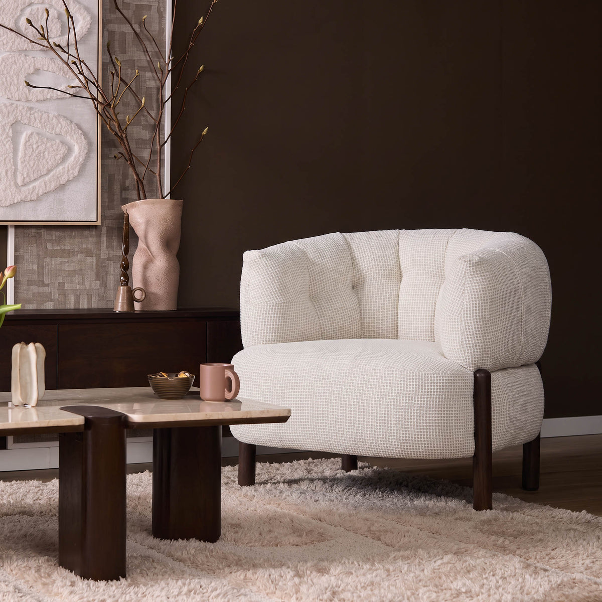 Fauteuil Lolu - Beige - Ote Stof