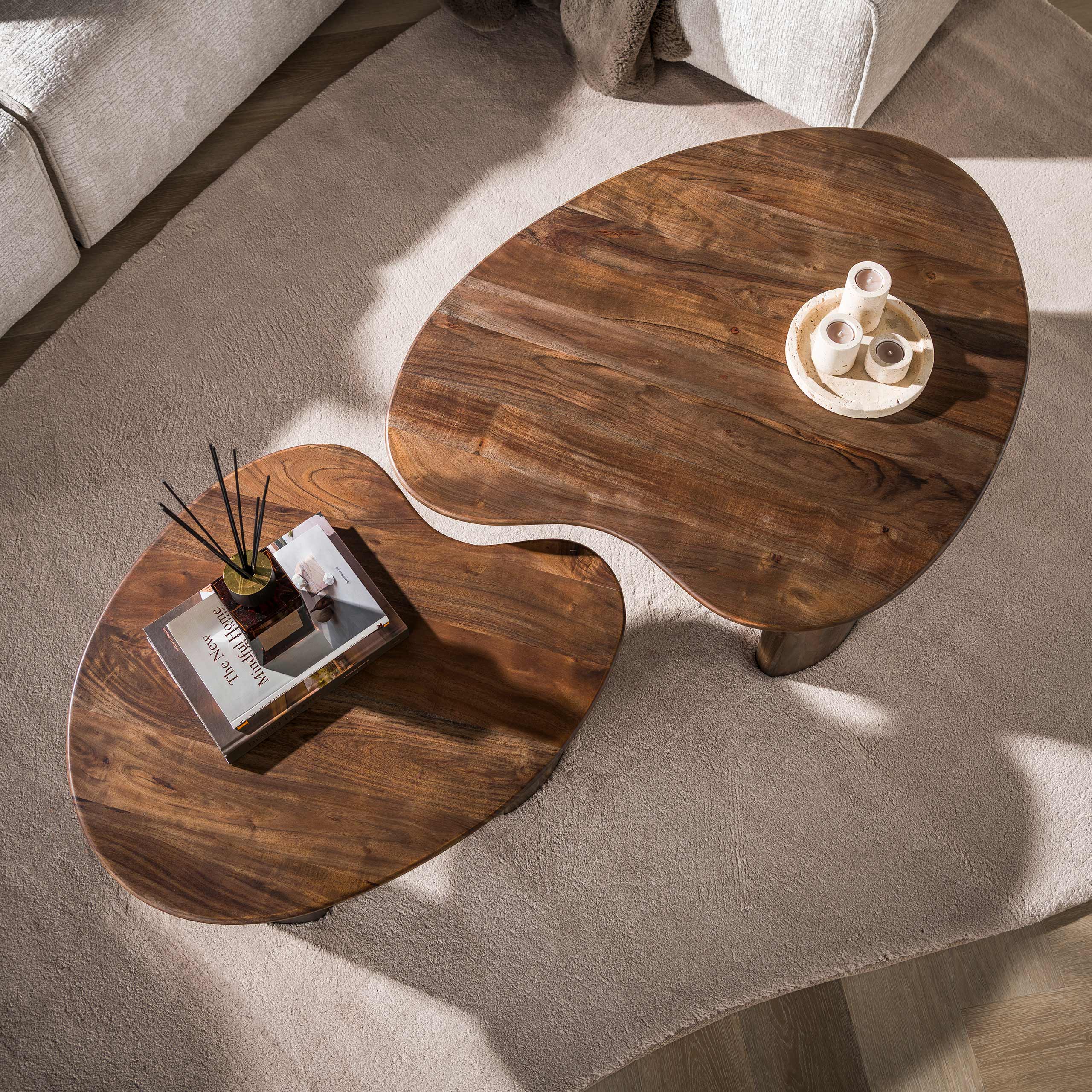 Salontafel Alva Organisch Acaciahout Set van 2 Meubelista Tafelbladen