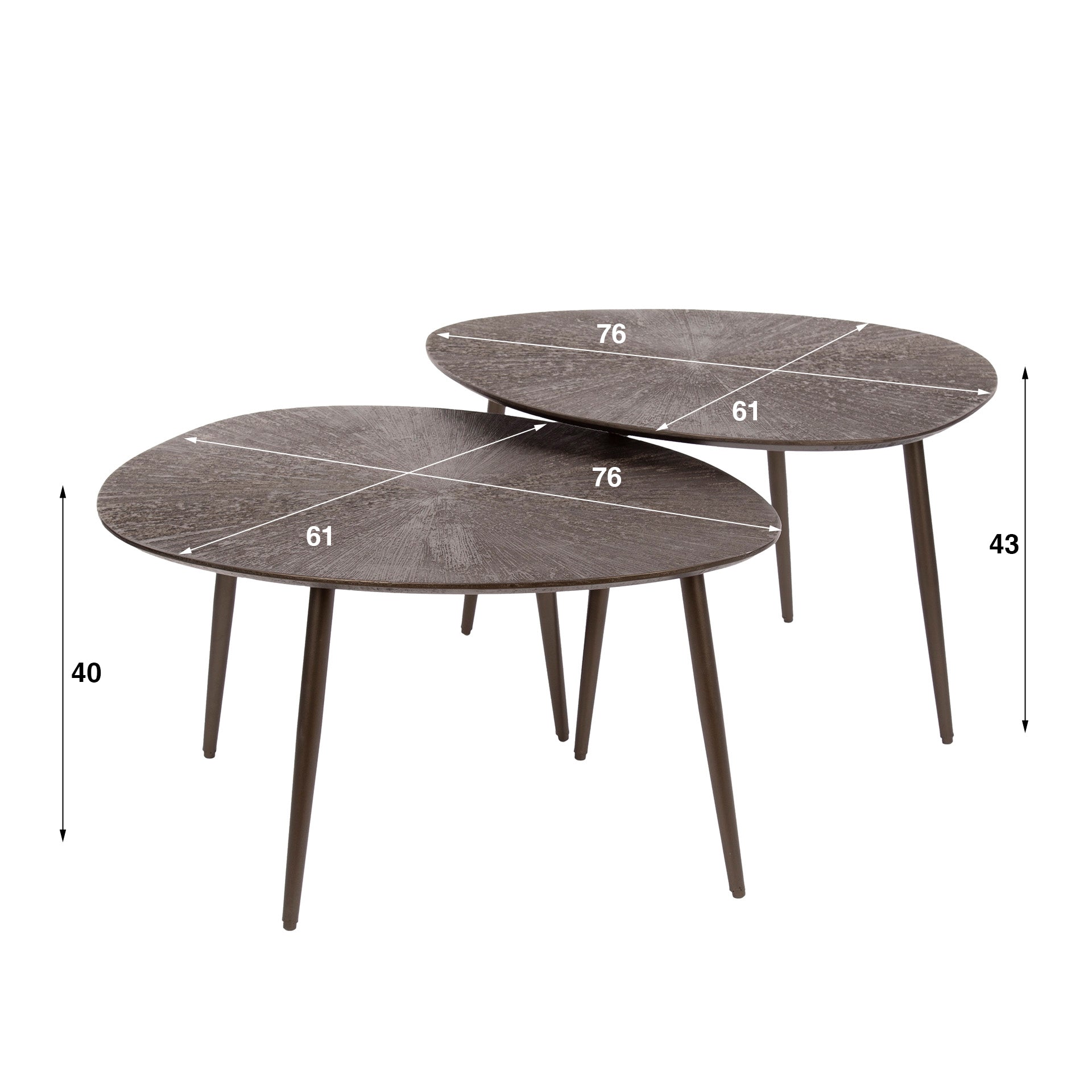 Salontafel Selin Organisch Brons Hout Set van 2 Meubelista Afmetingen