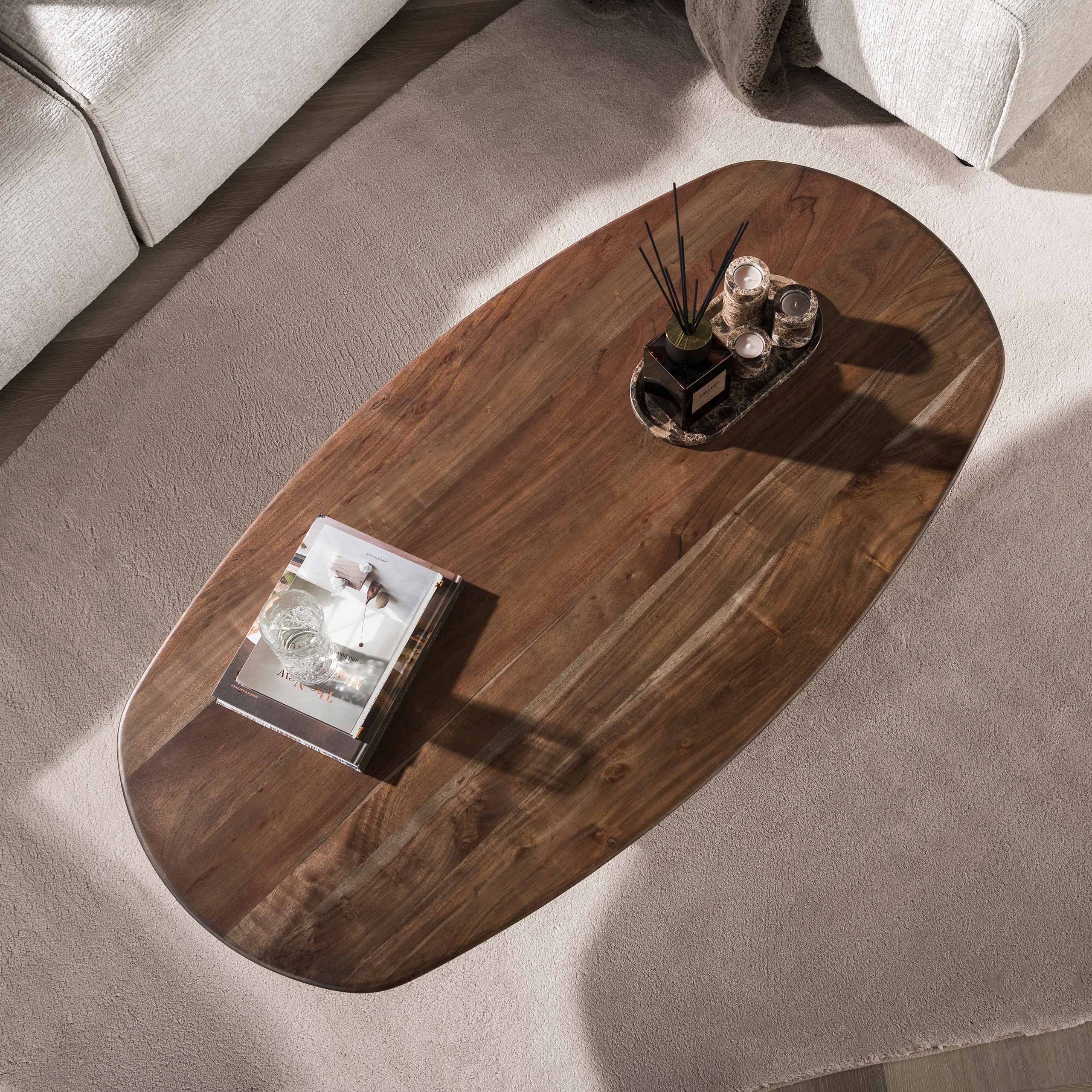 Salontafel Selvo Organisch Acaciahout Meubelista Tafelblad