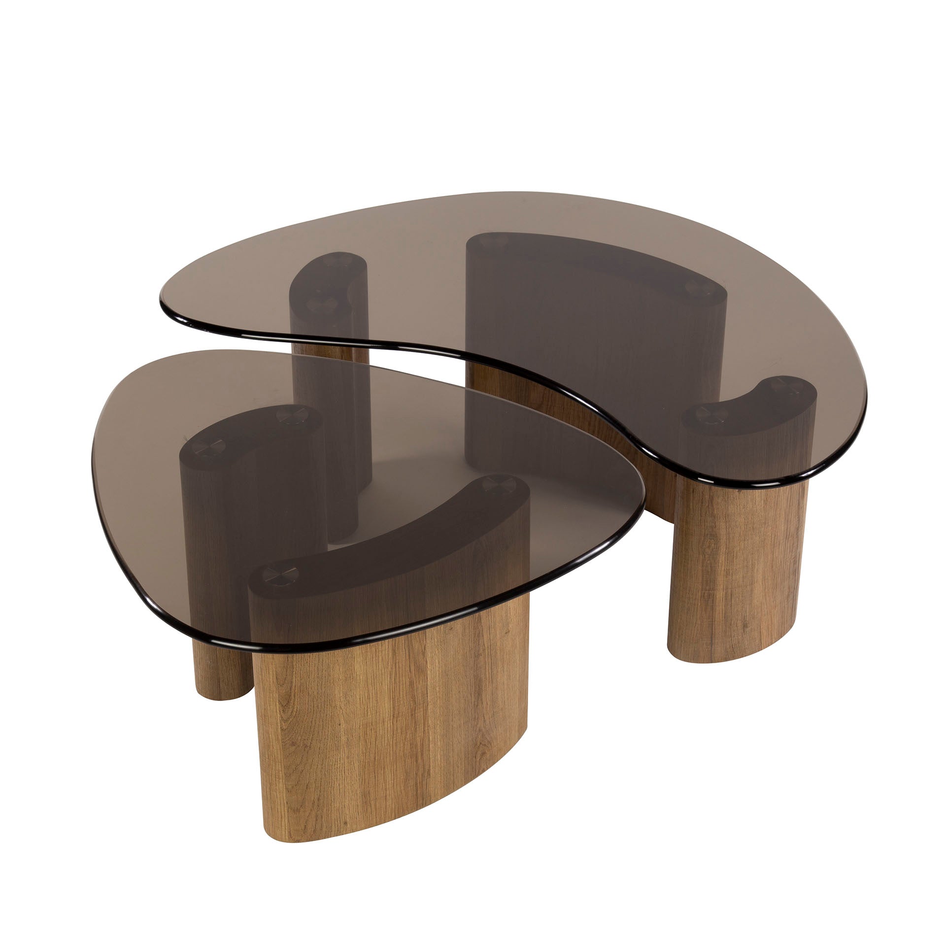 Salontafel Veyrona Organisch Brons Glas Set van 2 Meubelista Top