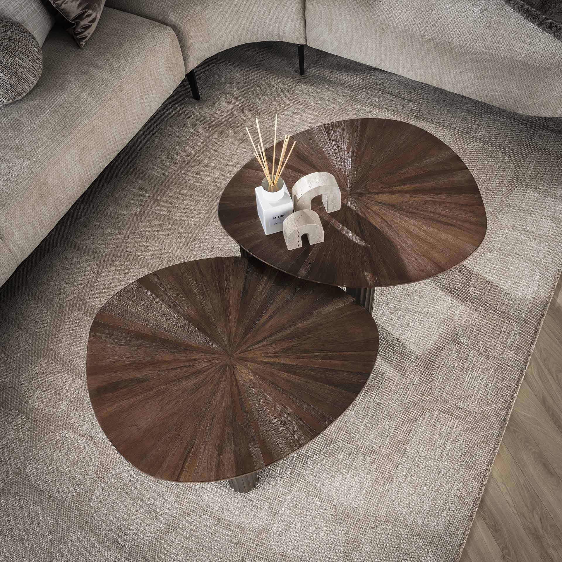 Salontafel Zalora Organisch Teakhout Set van 2 Meubelista Detail