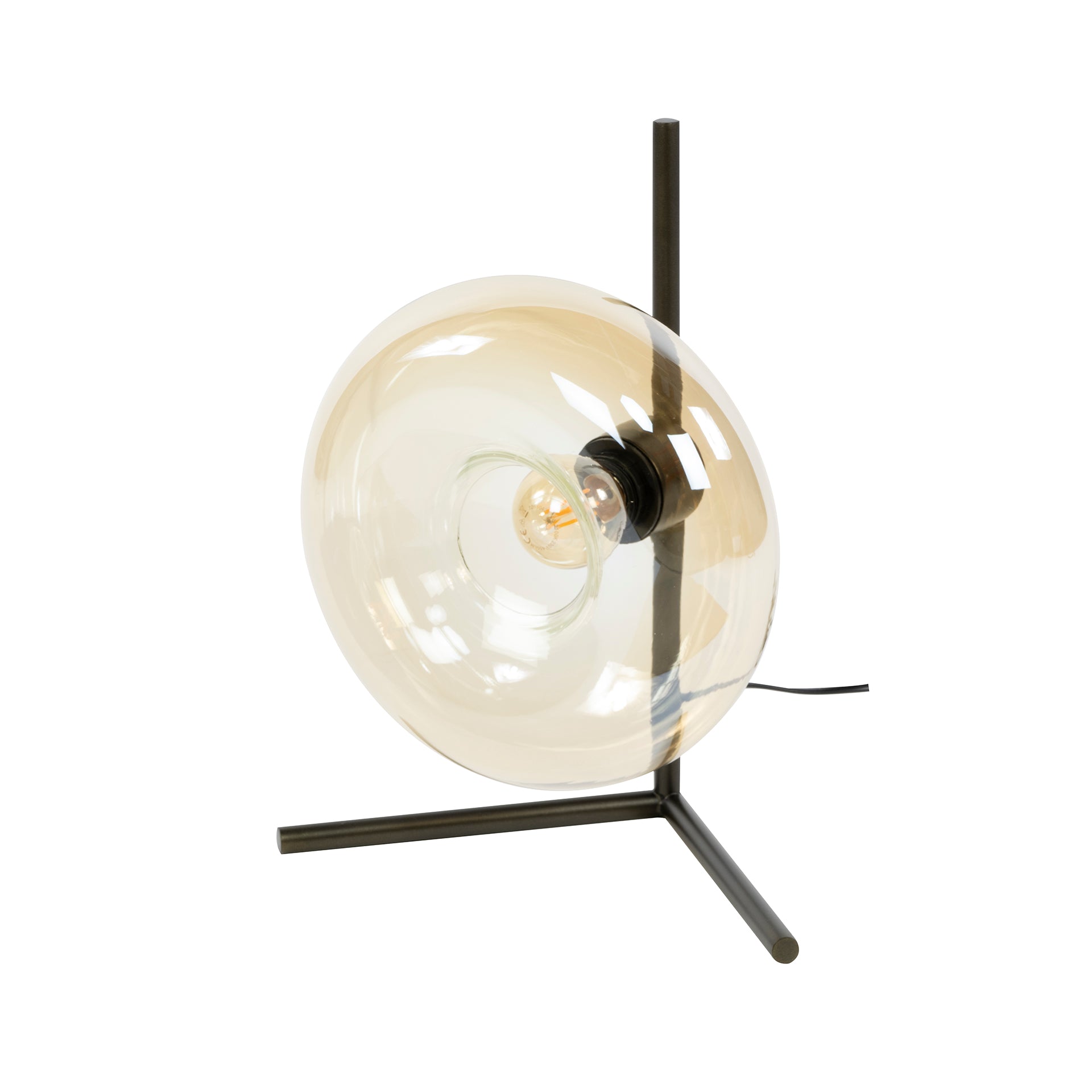 Tafellamp Donut 1-lichts Amberkleurig Glas Meubelista Hoofdfoto