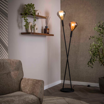 Vloerlamp Raindrop - Chroom - Glas - 175 cm