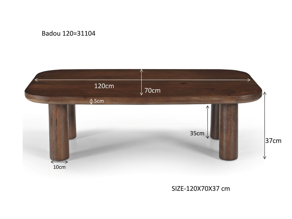 Salontafel Badou - Donkerbruin - Mangohout