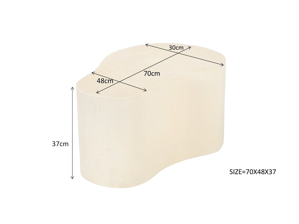 Salontafel Sandy - Beige - Beton / MDF - 70 cm
