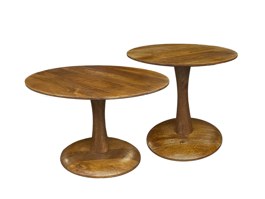 Salontafel Vivian - Lichtbruin - Mangohout - Ø 50 cm