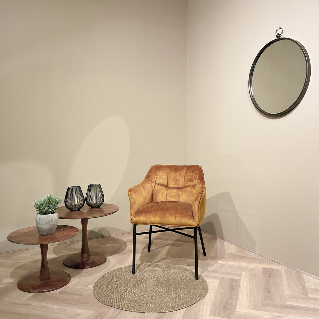 Salontafel Vivian - Lichtbruin - Mangohout - Ø 60 cm