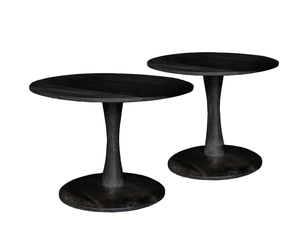 Salontafel Vivian - Zwart - Mangohout - Ø 60 cm