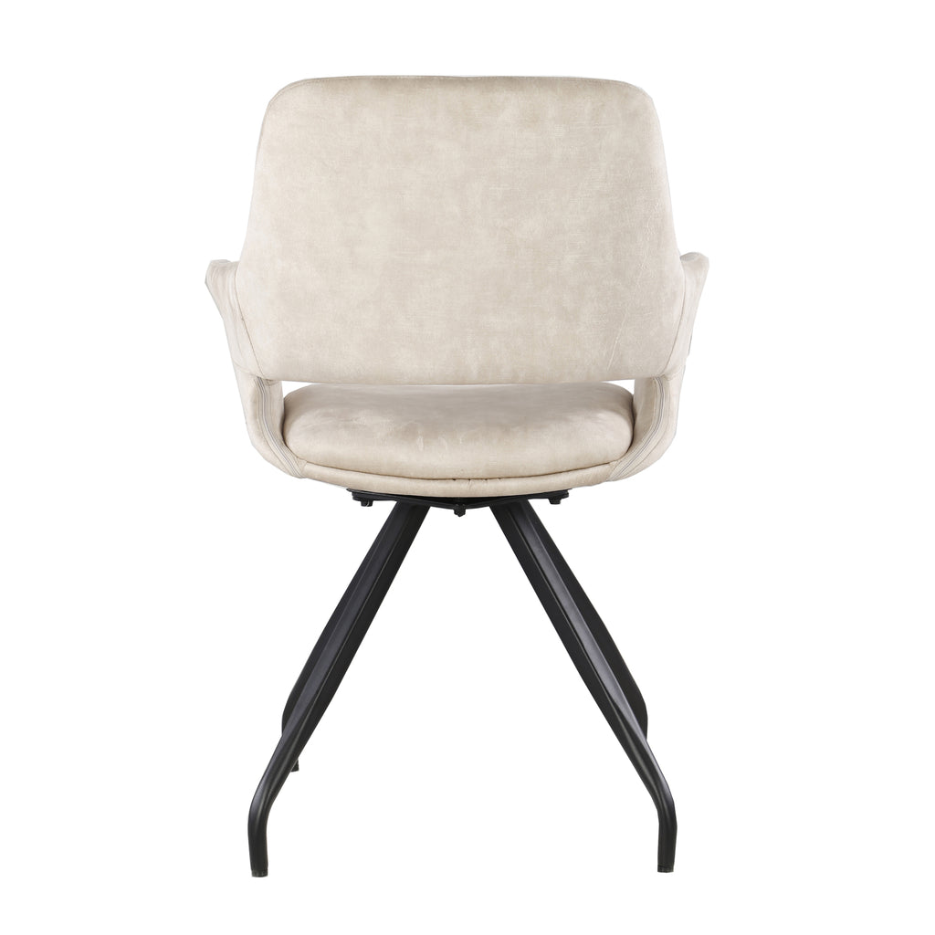 Eetkamerstoel Capp - Beige - Velvet - Draaibaar