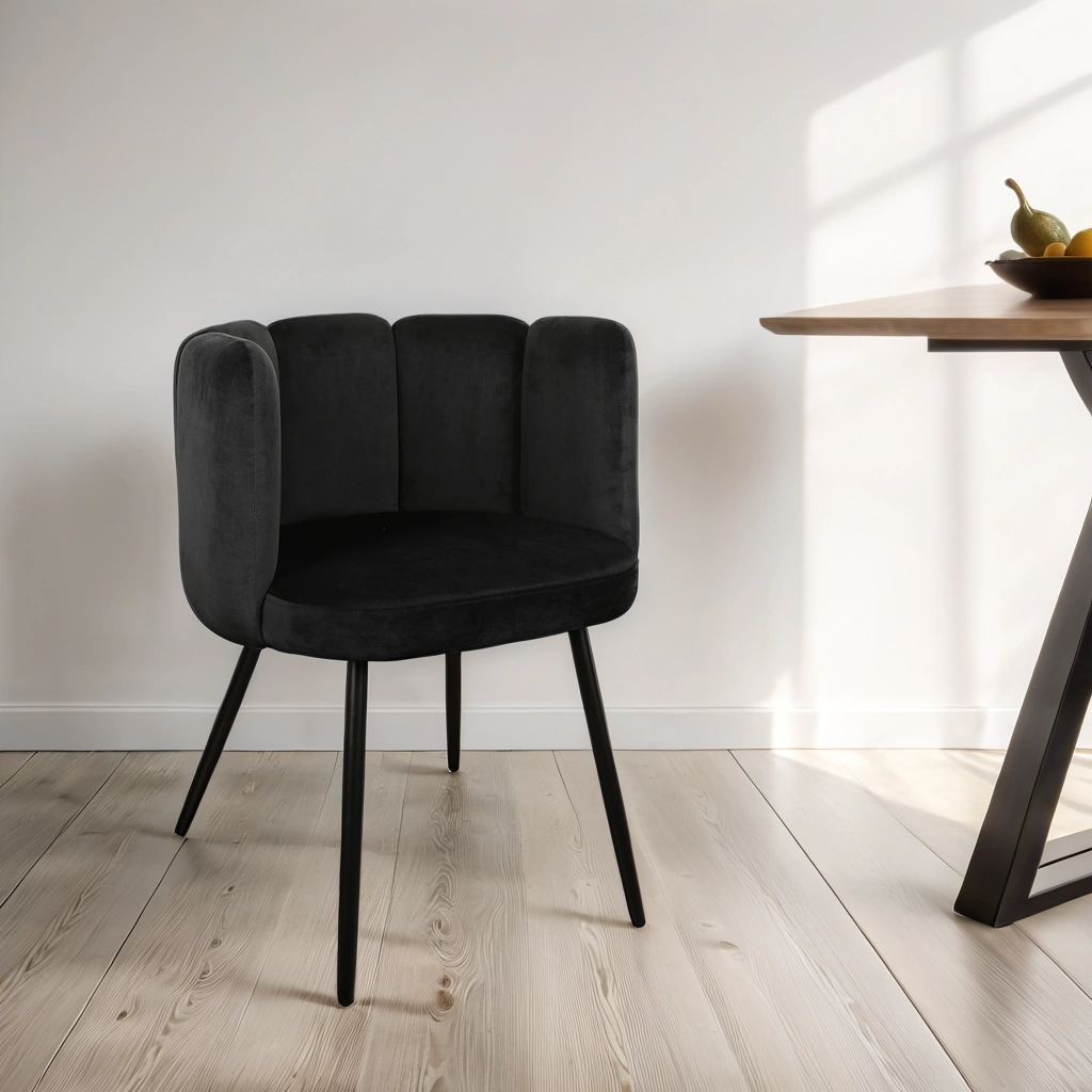 eetkamerstoel elara zwart velvet serenova interiors