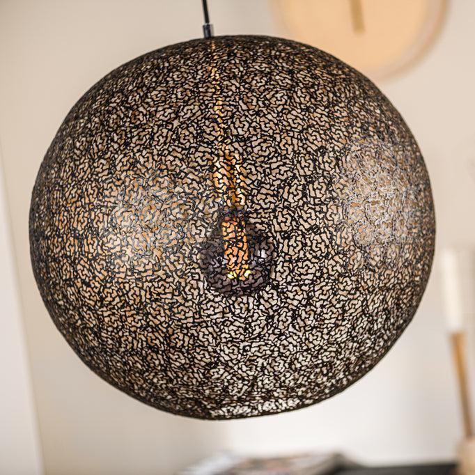 Hanglamp Solis - 1-lichts - Zwart - Metaal - Ø 50 cm