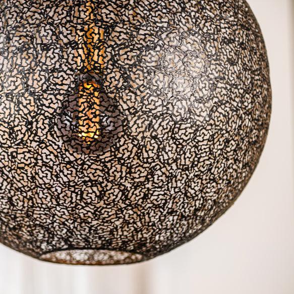 Hanglamp Solis - 1-lichts - Zwart - Metaal - Ø 50 cm