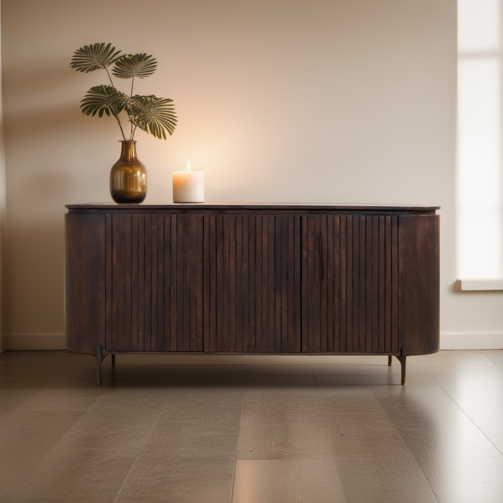 Dressoir Harmony - Donkerbruin - Mangohout - 180 cm