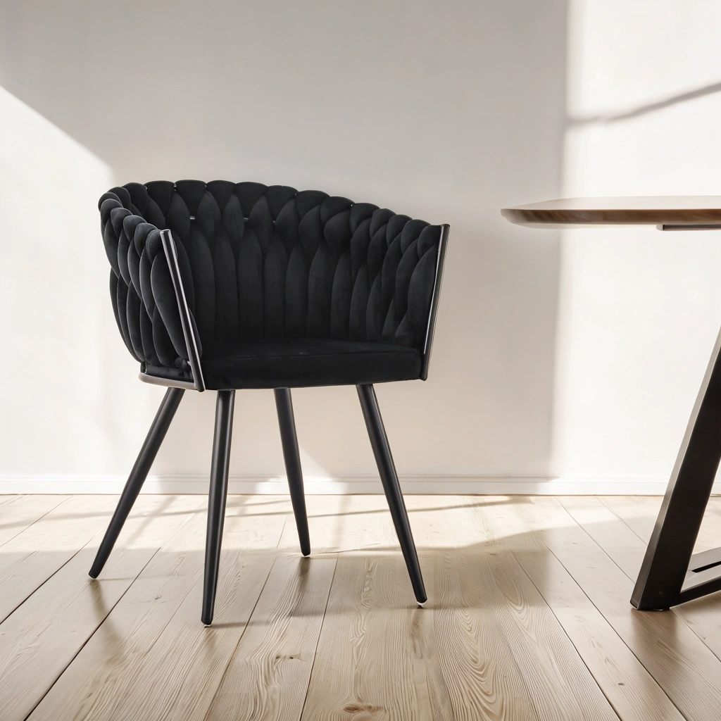 eetkamerstoel kristy zwart velvet seranova interiors