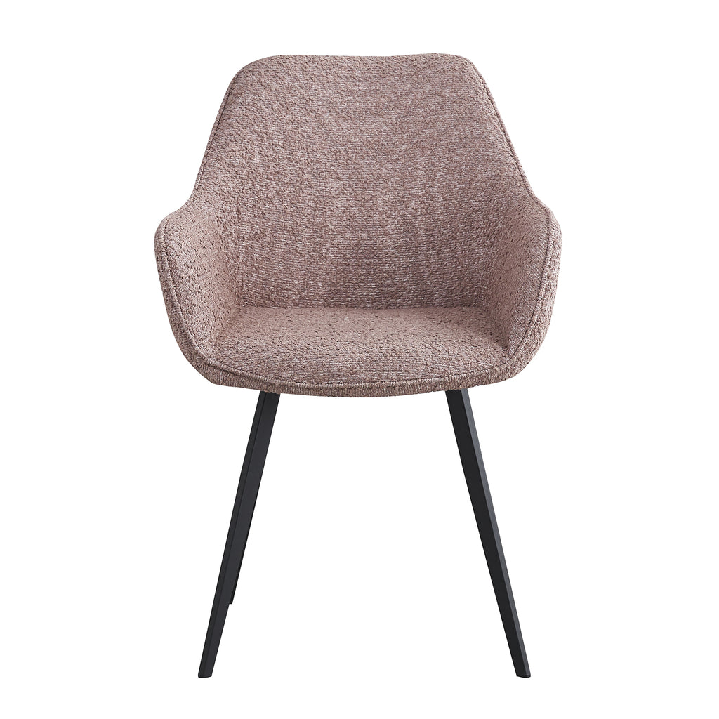 Eetkamerstoel Caya - Roze - Bouclé - Teddystof
