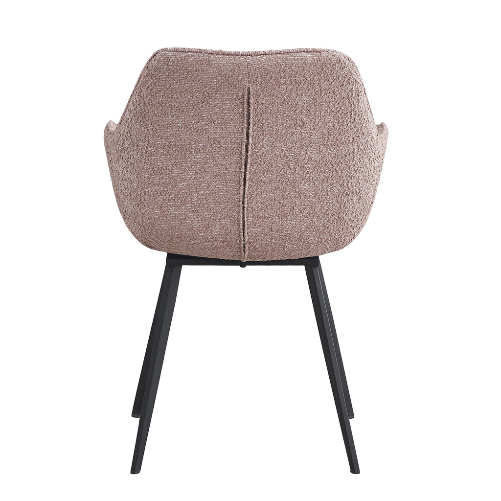Eetkamerstoel Caya - Roze - Bouclé - Teddystof
