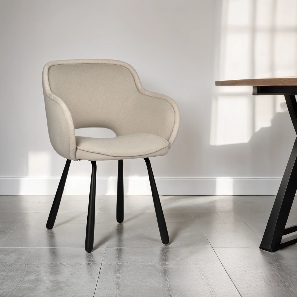 meubelista eetkamerstoel sorano beige suede