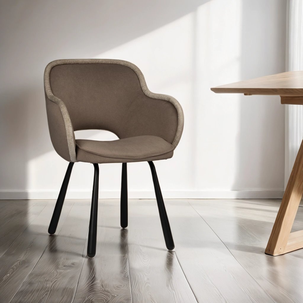 meubelista eetkamerstoel sorano bruin suede