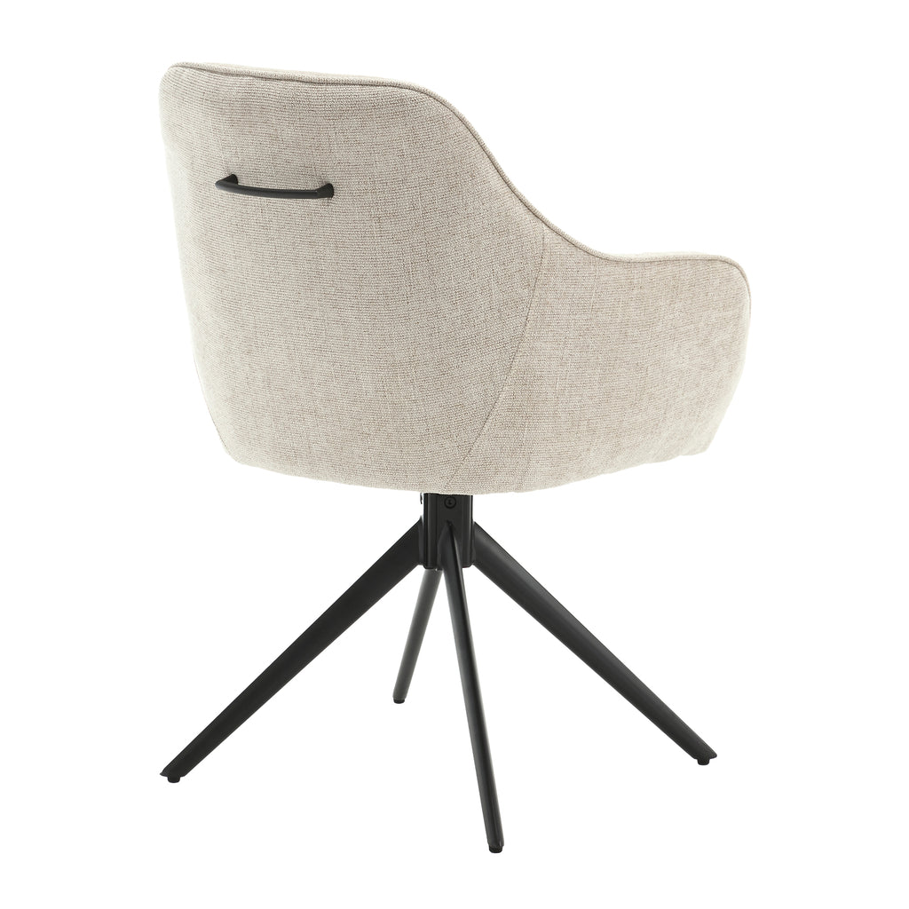 Eetkamerstoel Thomas - Beige - Linnen - Draaibaar