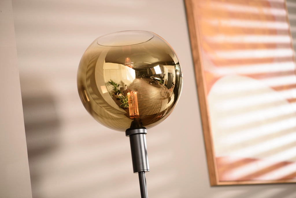 Vloerlamp Actis - 1-lichts - Goud - Glas