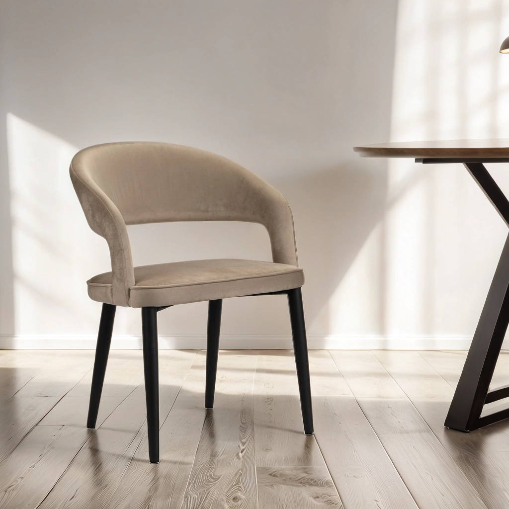 eetkamerstoel zara taupe velvet serenova interiors