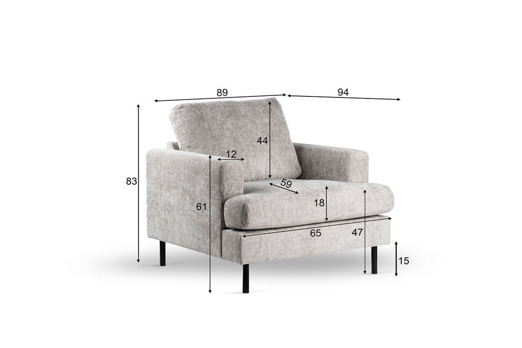 Fauteuil Sandy - Champagne - Stof