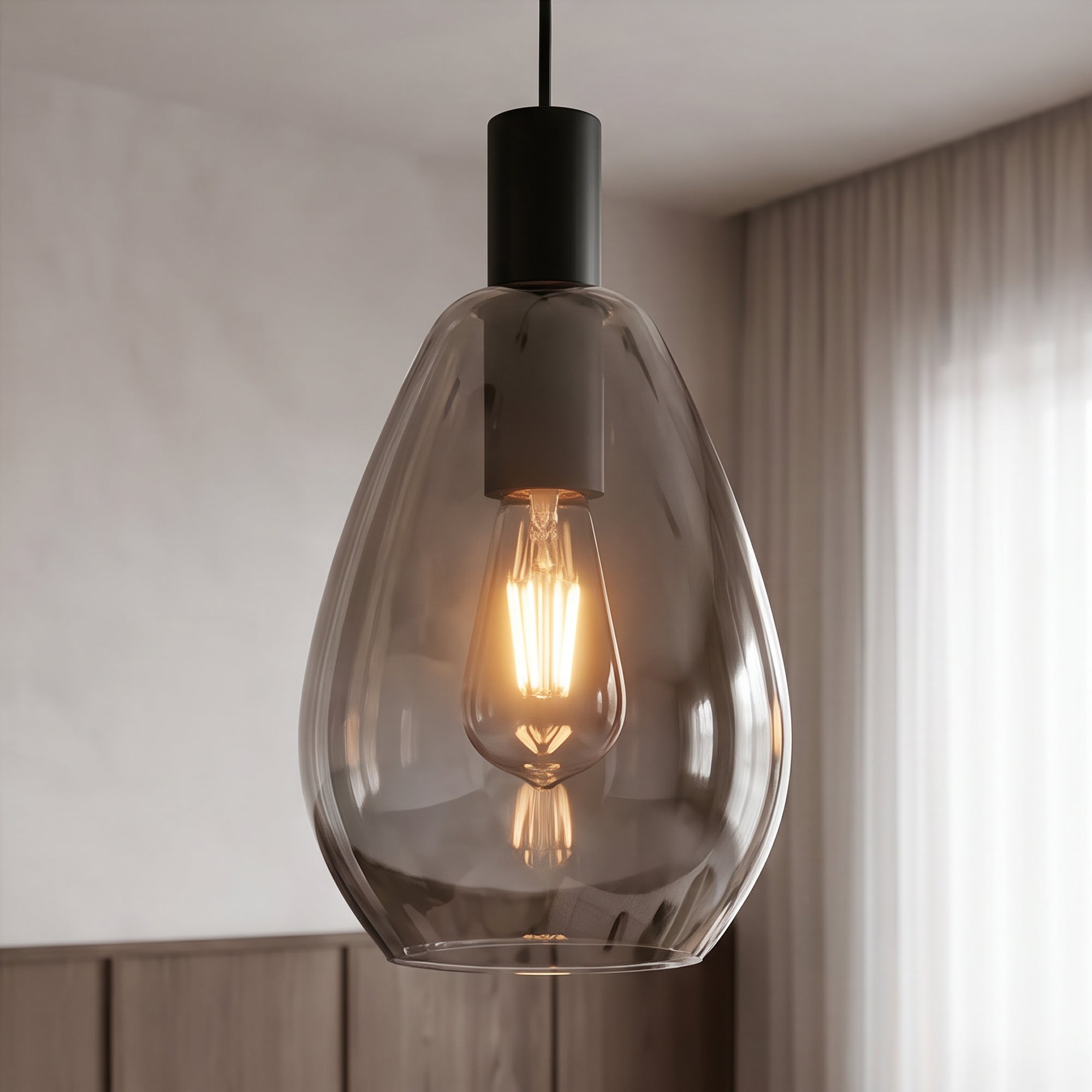 Hanglamp Rhode - 3-lichts - Smoke - Glas