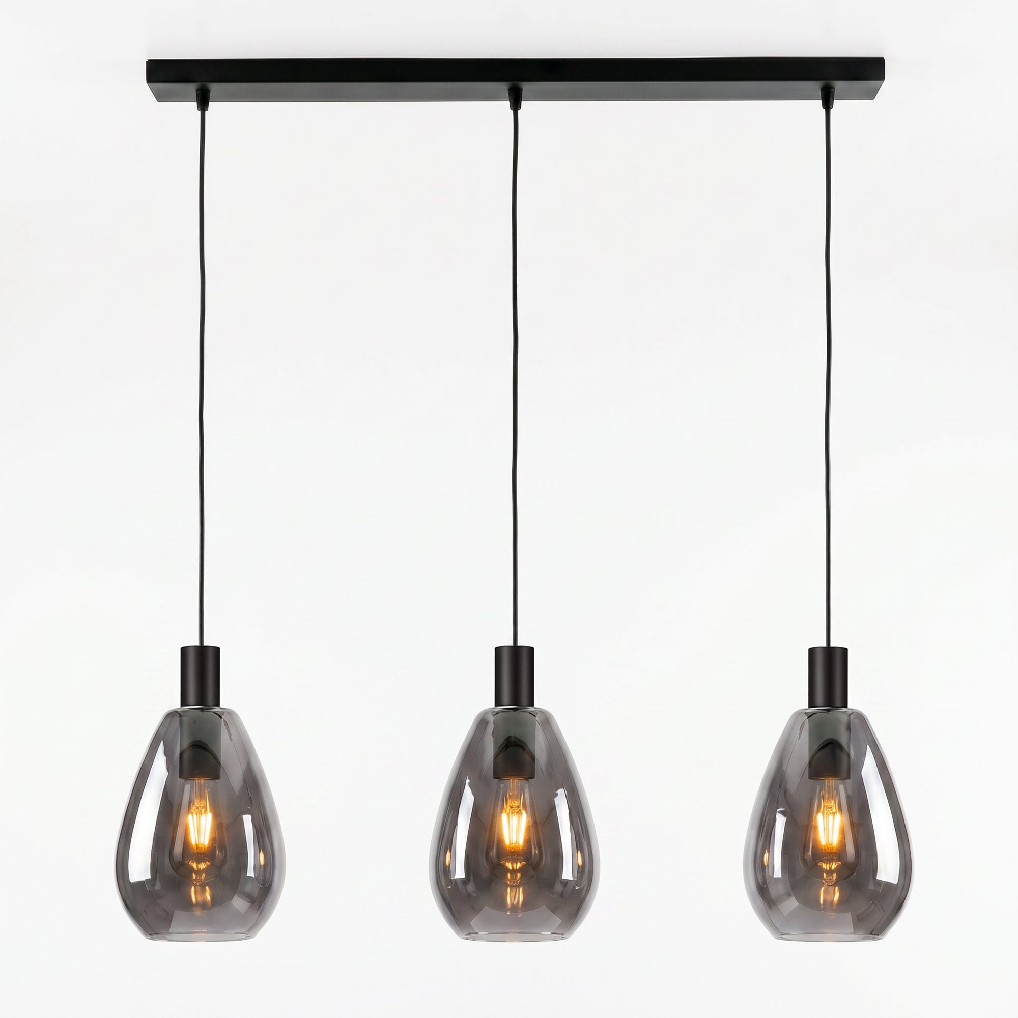 Hanglamp Rhode - 3-lichts - Smoke - Glas