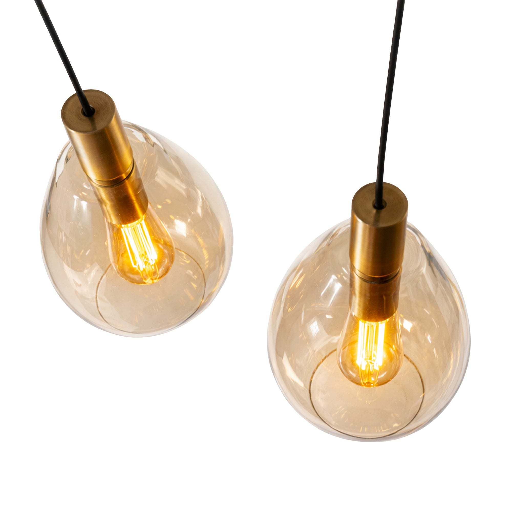 Hanglamp Rhode - 3-lichts - Amberkleurig - Glas